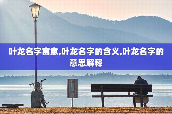 叶龙名字寓意,叶龙名字的含义,叶龙名字的意思解释