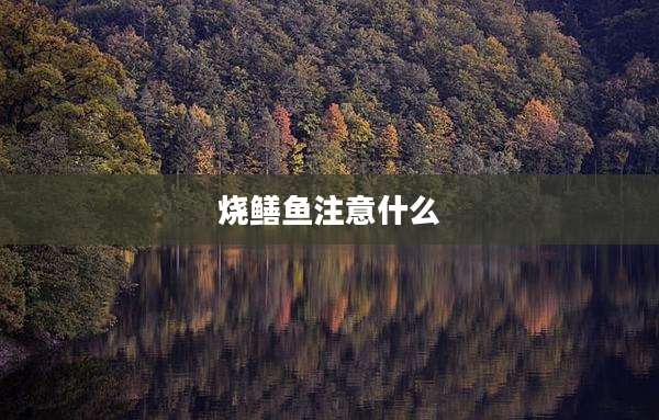 烧鳝鱼注意什么