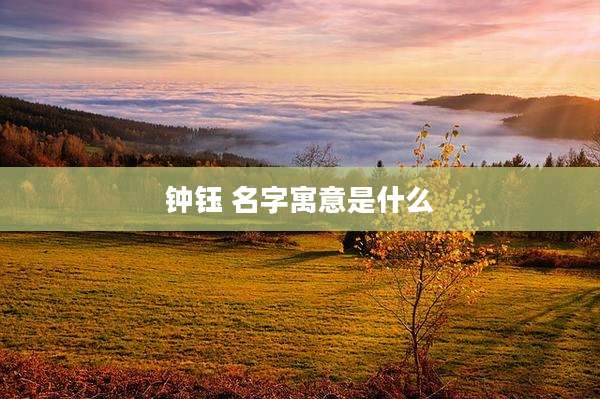 钟钰 名字寓意是什么