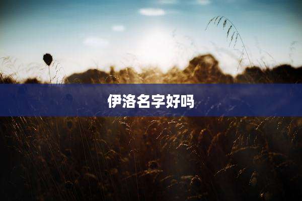 伊洛名字好吗