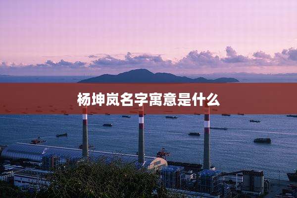 杨坤岚名字寓意是什么