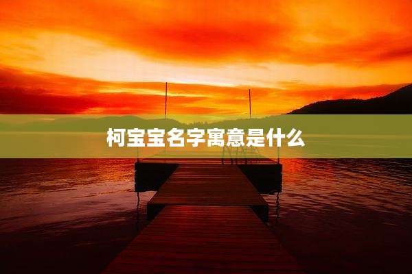 柯宝宝名字寓意是什么