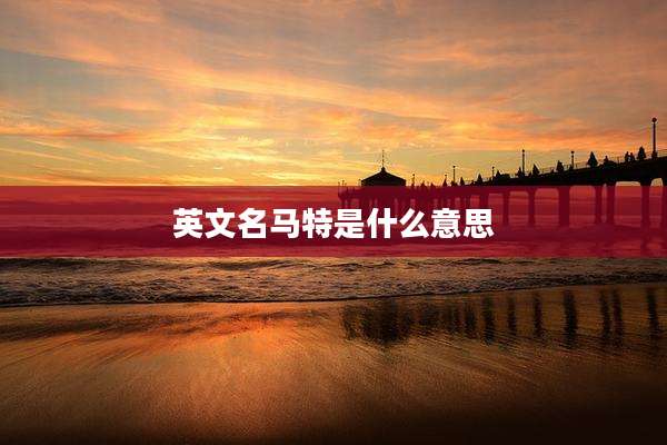 英文名马特是什么意思