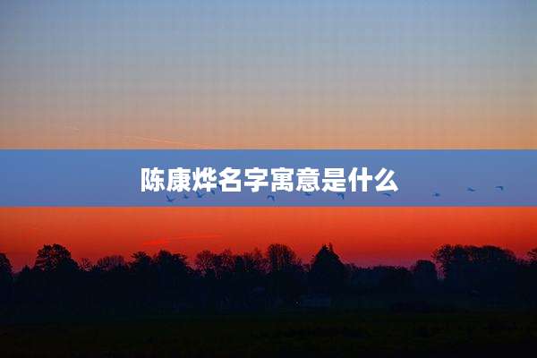 陈康烨名字寓意是什么