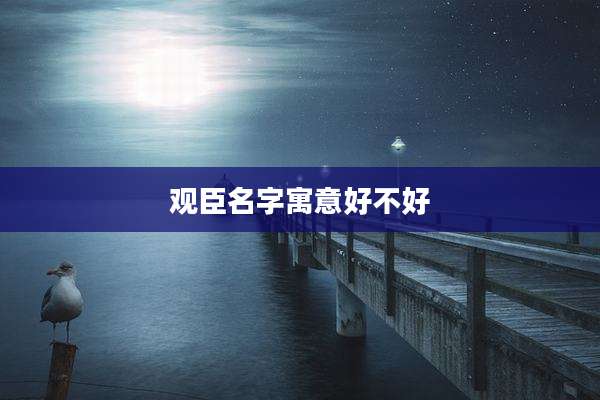 观臣名字寓意好不好