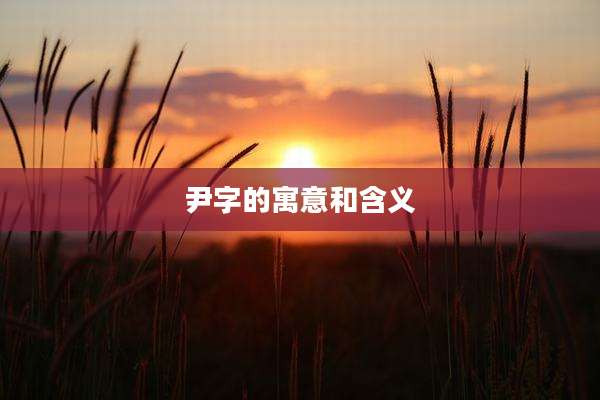 尹字的寓意和含义