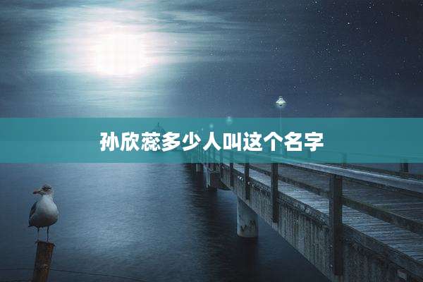 孙欣蕊多少人叫这个名字