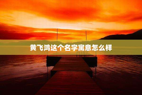 黄飞鸿这个名字寓意怎么样