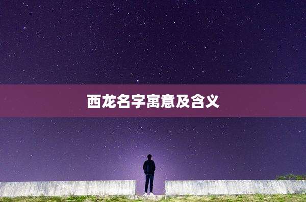 西龙名字寓意及含义