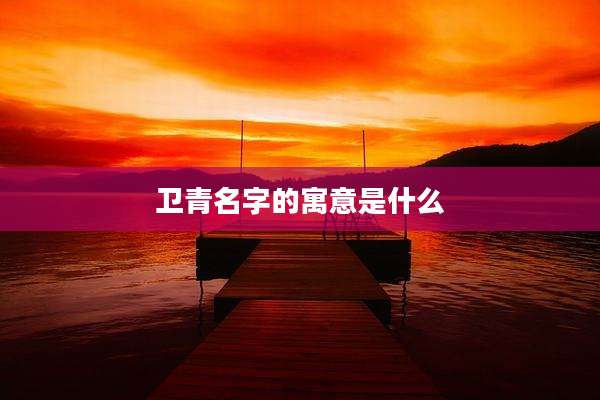 卫青名字的寓意是什么