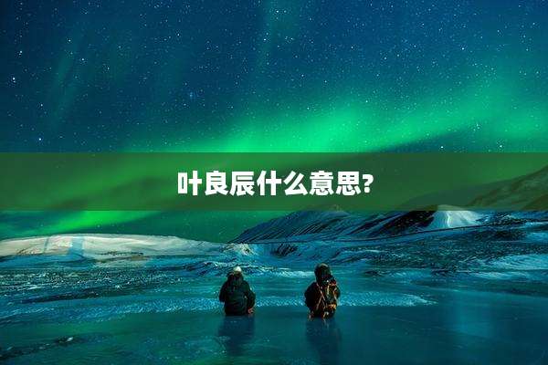 叶良辰什么意思?