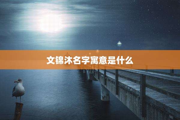 文锦沐名字寓意是什么