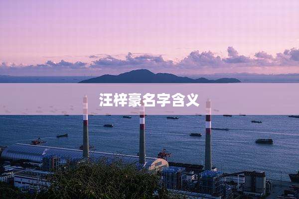 汪梓豪名字含义