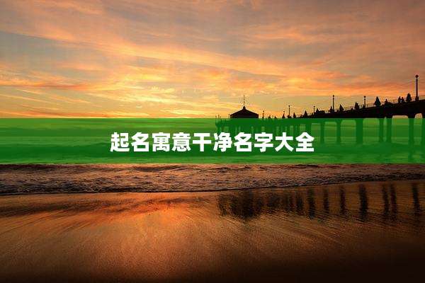 起名寓意干净名字大全