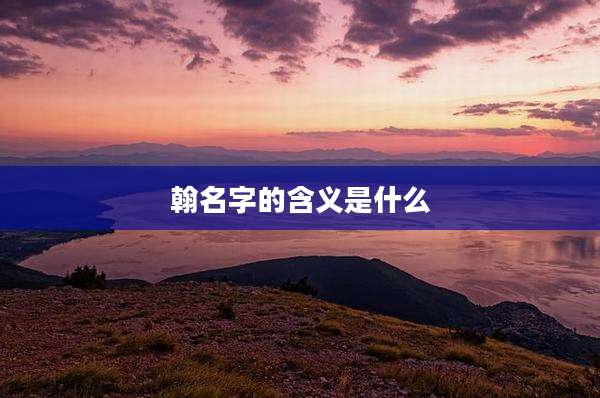 翰名字的含义是什么