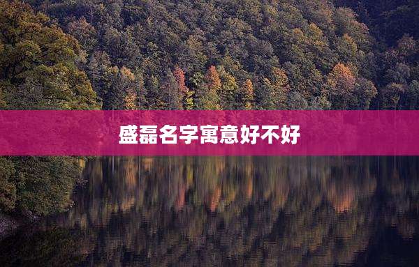 盛磊名字寓意好不好