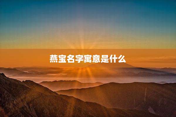 燕宝名字寓意是什么