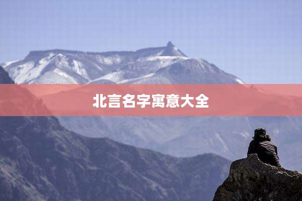 北言名字寓意大全