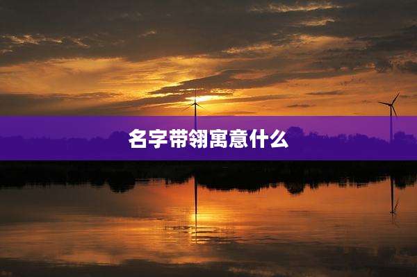 名字带翎寓意什么