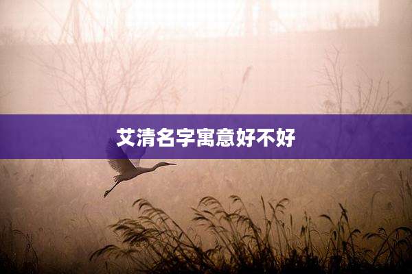 艾清名字寓意好不好