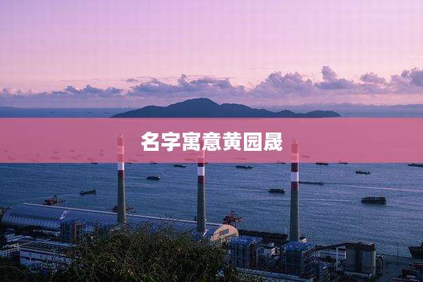 名字寓意黄园晟