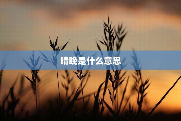 晴晚是什么意思