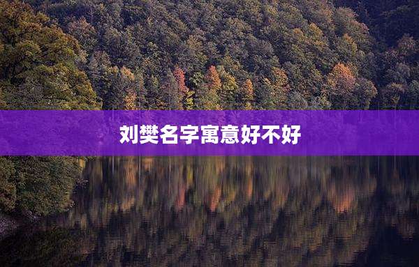 刘樊名字寓意好不好