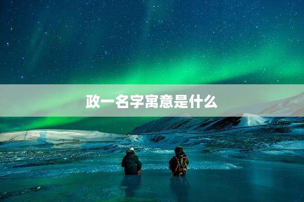 政一名字寓意是什么
