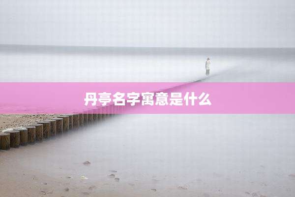 丹亭名字寓意是什么