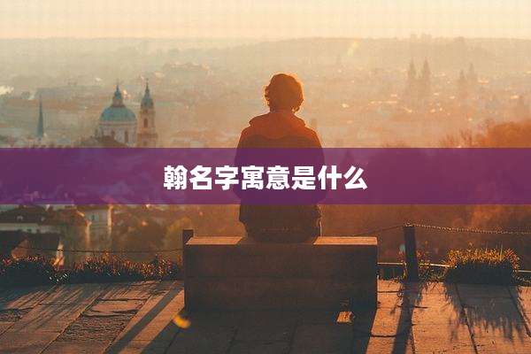 翰名字寓意是什么