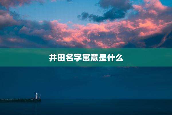 井田名字寓意是什么