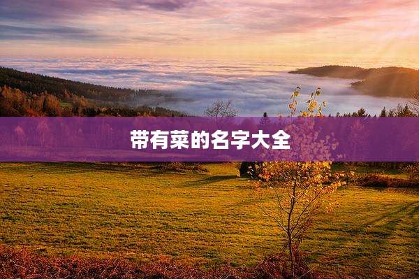 带有菜的名字大全