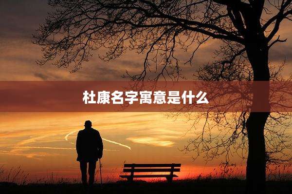 杜康名字寓意是什么