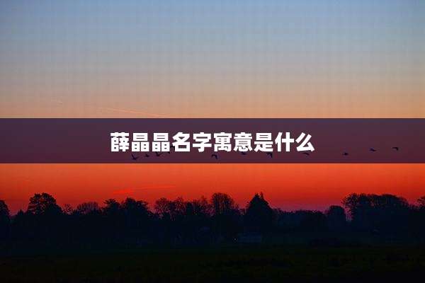 薛晶晶名字寓意是什么