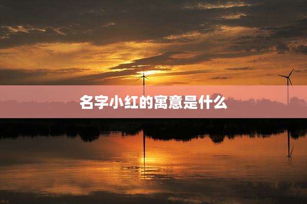名字小红的寓意是什么