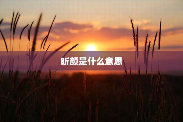 昕颜是什么意思