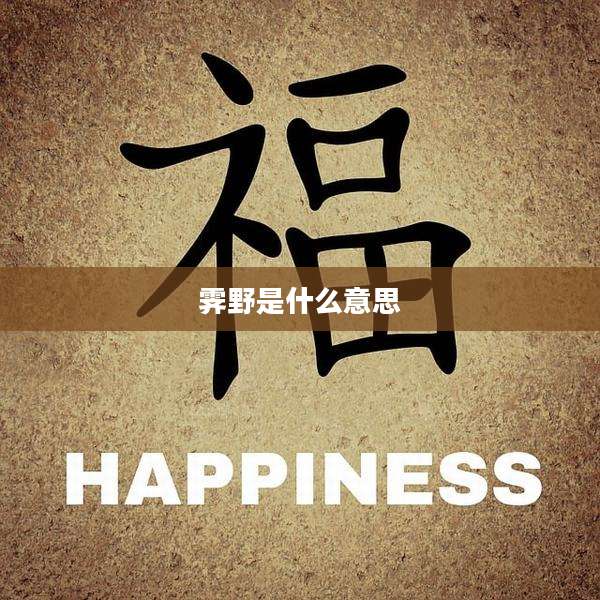 霁野是什么意思