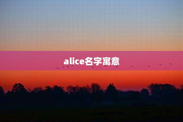 alice名字寓意