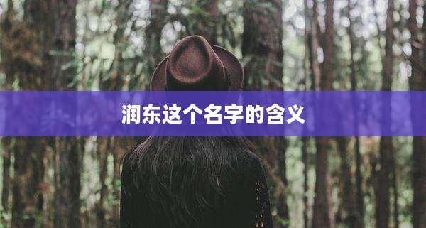 润东这个名字的含义