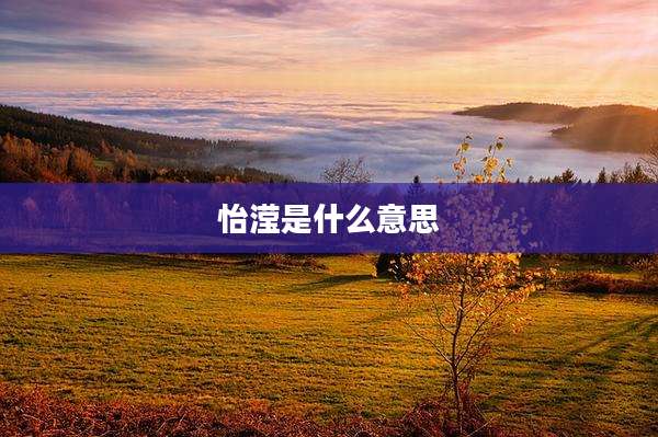 怡滢是什么意思