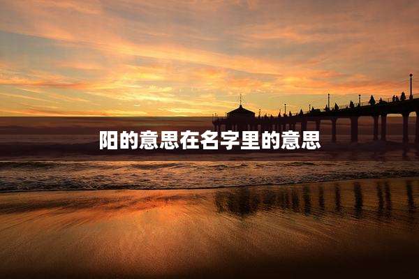 阳的意思在名字里的意思