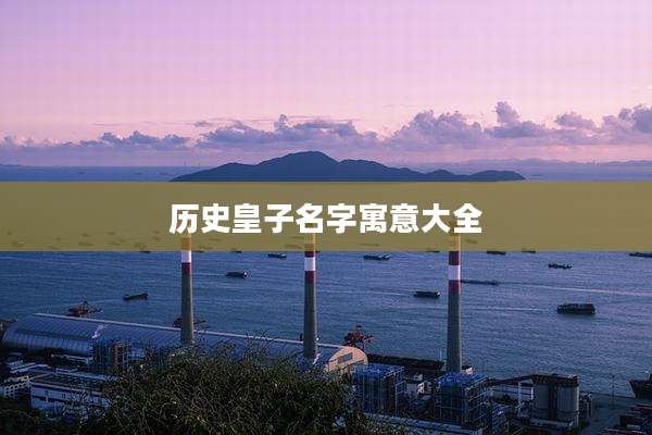 历史皇子名字寓意大全