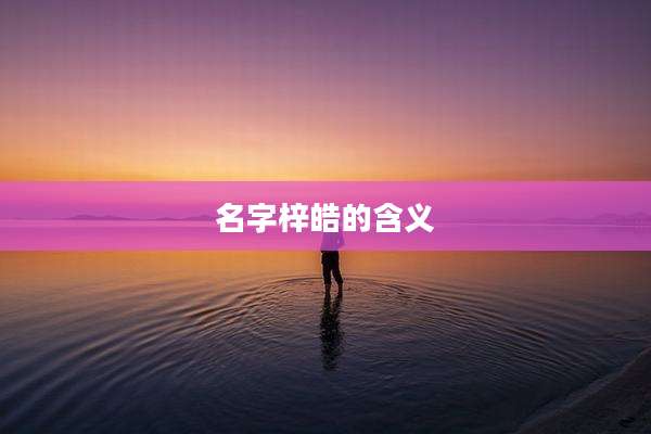 名字梓皓的含义