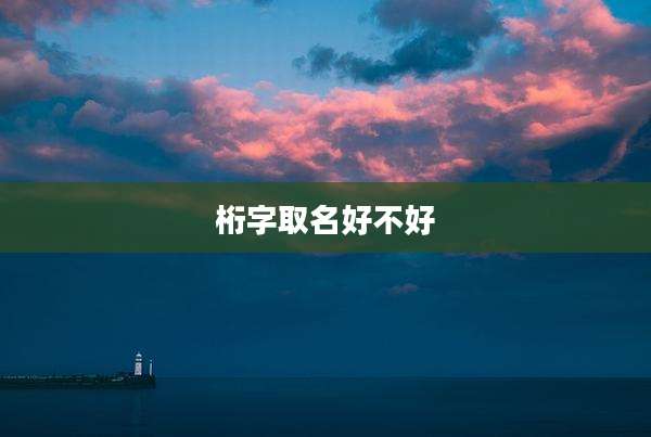 桁字取名好不好