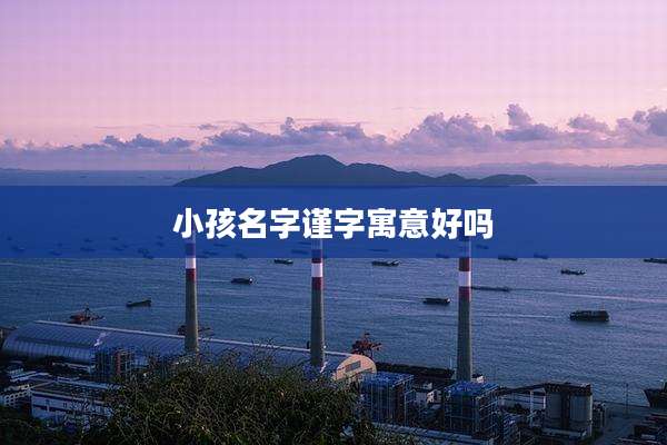 小孩名字谨字寓意好吗