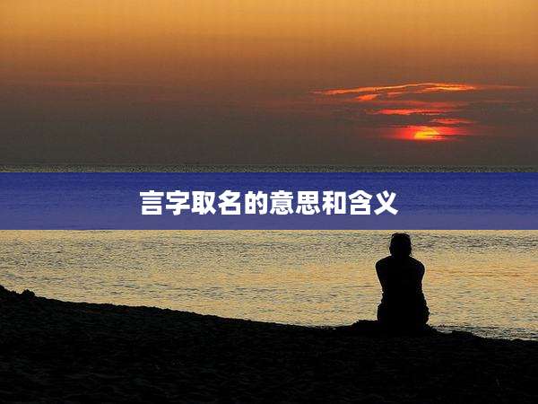 言字取名的意思和含义