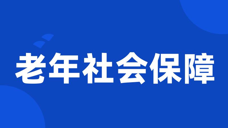 老年社会保障