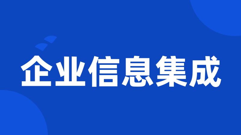 企业信息集成