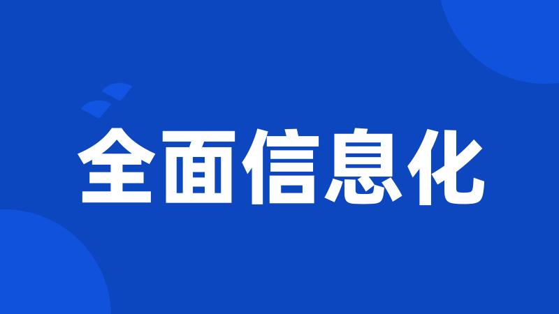 全面信息化