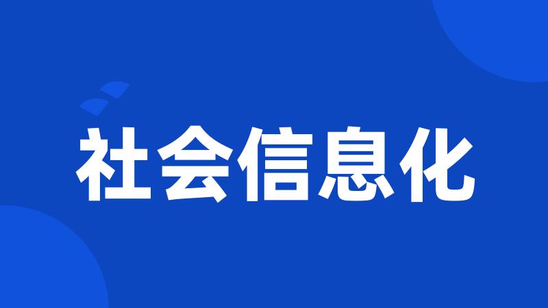 社会信息化